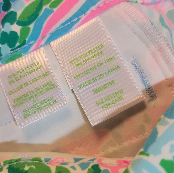 Lilly Pulitzer Luxletic Reid Short UPF 50+ Amalfi Blue Leaf It Wild Golf Shorts - Picture 8 of 8